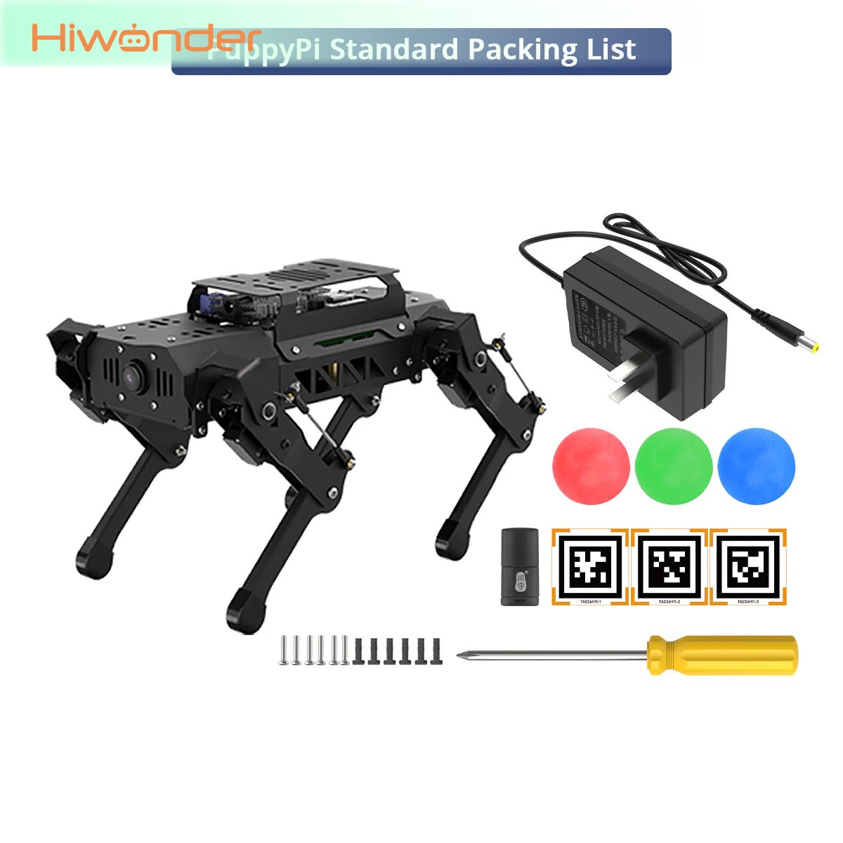 Raspberry Pi 5 8Gb Kit - Hiwonder PuppyPi Kit estándar Robot cuadrúpedo