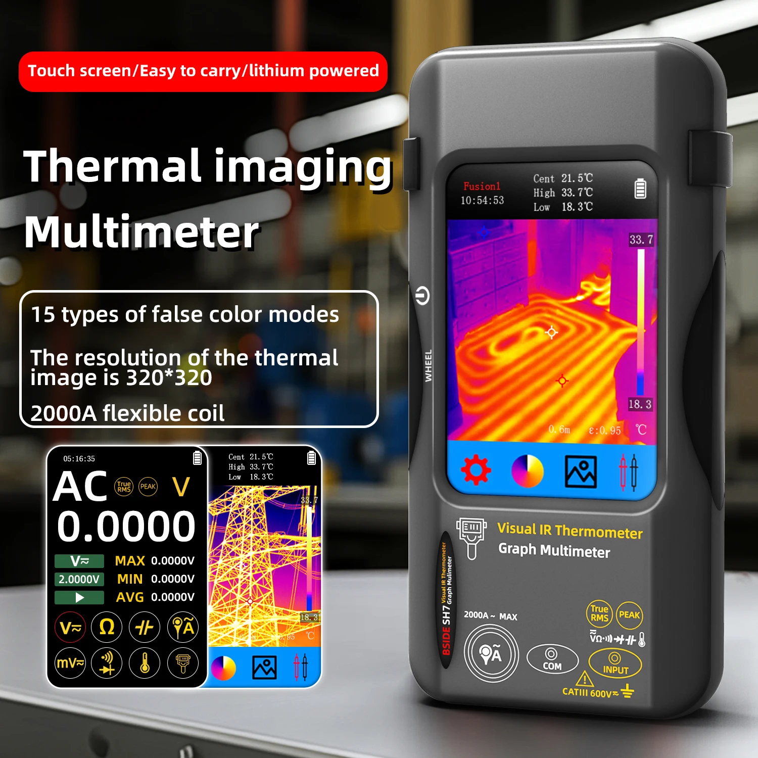Thermal Imaging Camera Pcb Repair - Cámara Termográfica BSIDE SH7 320*320, Multímetro