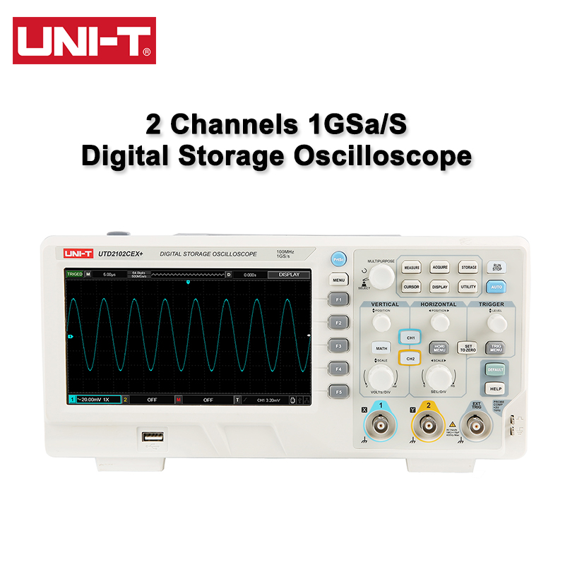 Digital Storage Oscilloscope 100Mhz - Osciloscopio Digital UNI-T UTD2102CEX + 100MHz