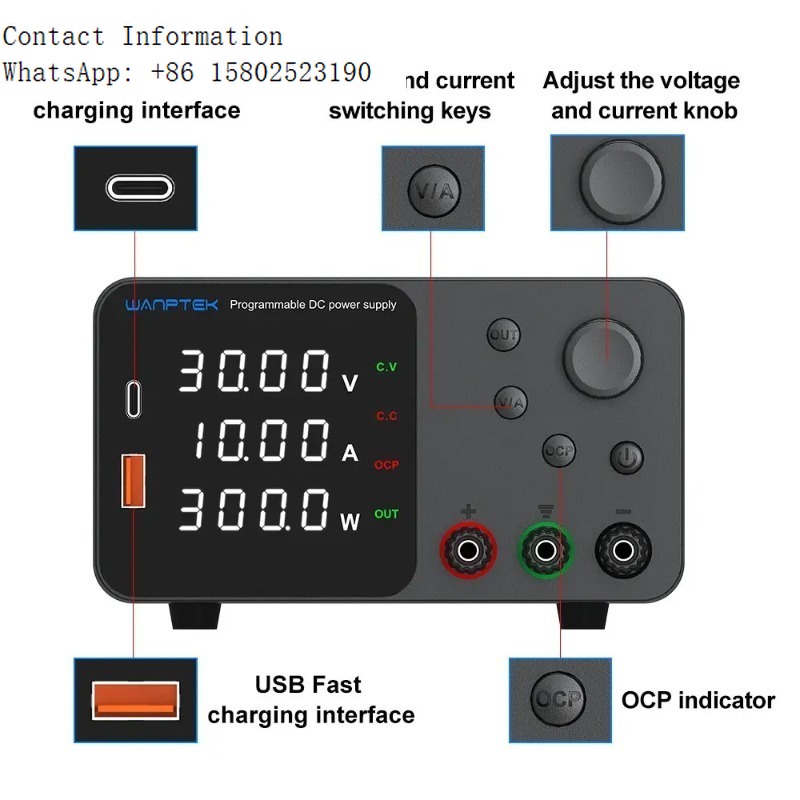 Programmable Dc Power Supply 30V 10A - Fuente de alimentación programable TPS3010 30V