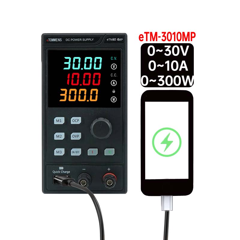 Programmable Dc Power Supply 30V 10A - ETOMMENS 30V 10A 300W ETM-3010MP Fuente