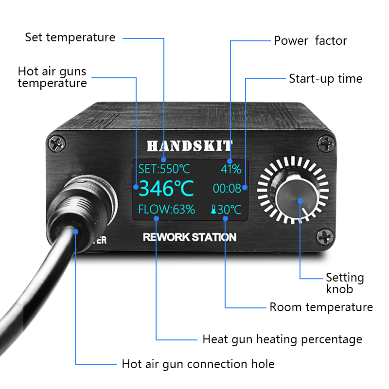 Pistolas de calor T12, pantall - Hot Air Rework Station T12 reseña y precio