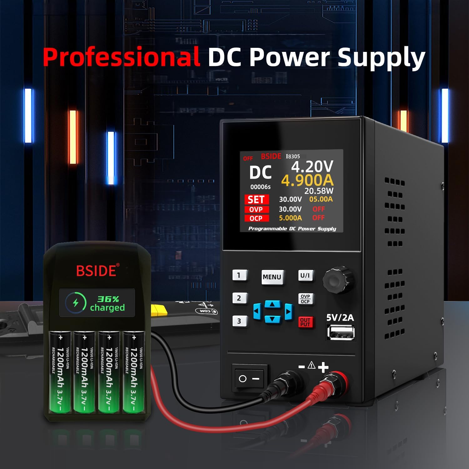 BSIDE DC fuente de alimentació - Programmable Dc Power Supply 30V 10A reseña y precio
