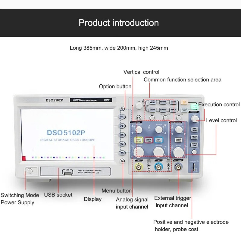 Envío gratuito Hantek DSO5102P - Digital Storage Oscilloscope 100Mhz reseña y precio