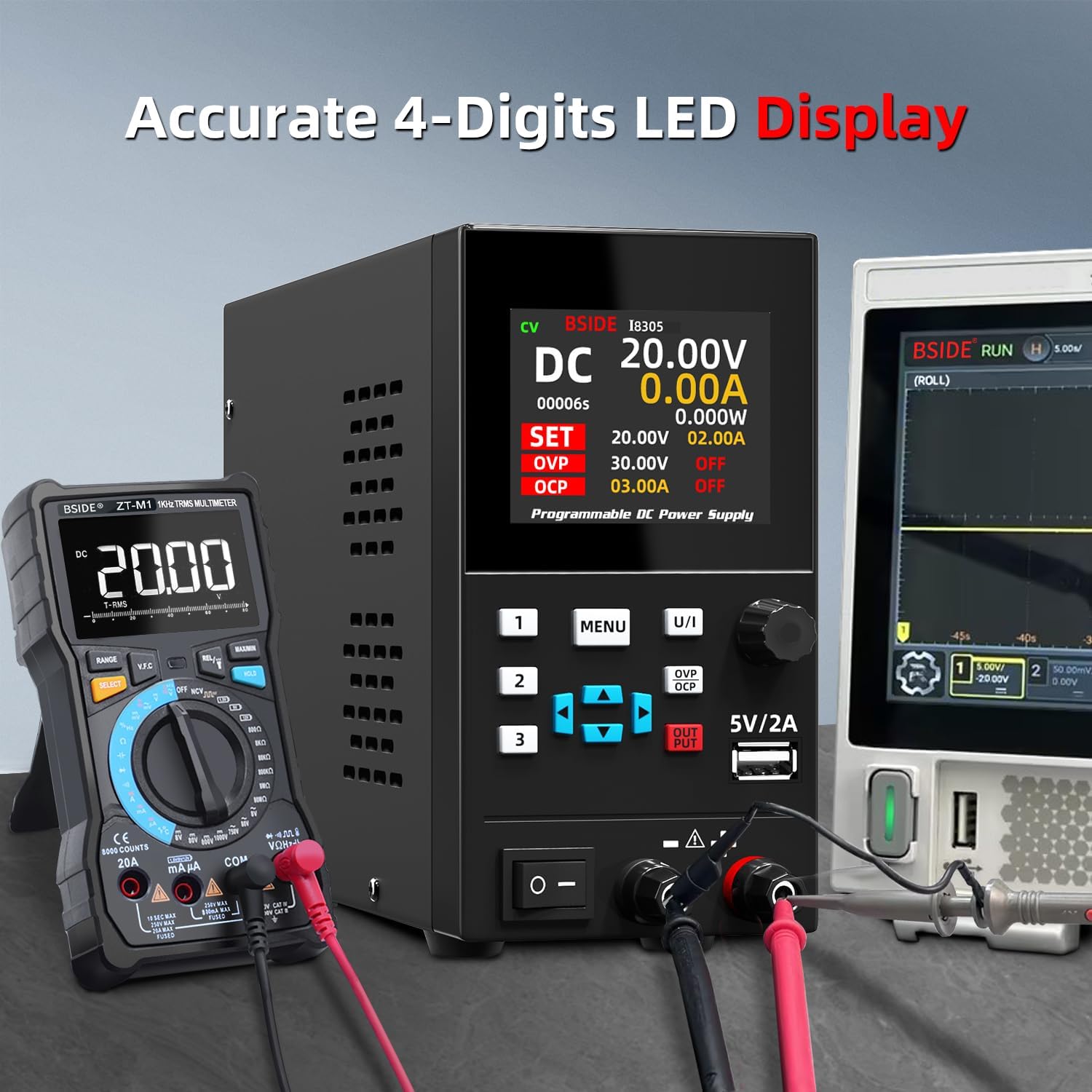 BSIDE DC fuente de alimentació - Programmable Dc Power Supply 30V 10A reseña y precio
