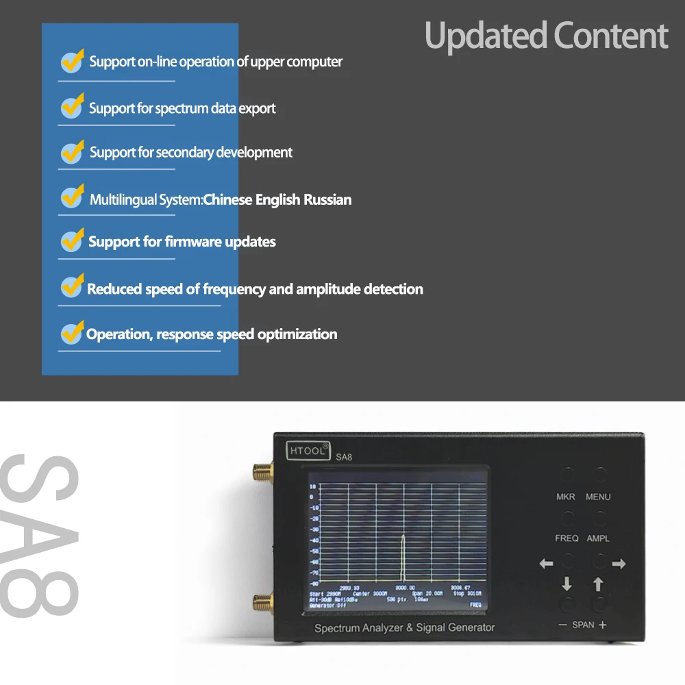Analizador de espectro HTOOL S - Signal Generator Spectrum Analyzer reseña y precio