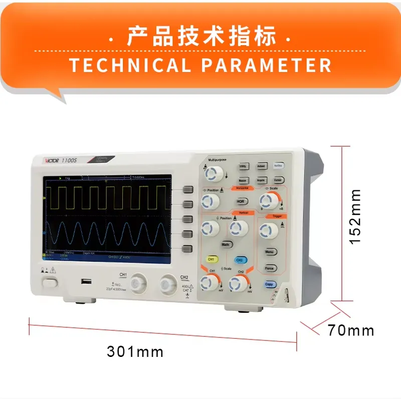 Osciloscopio VICTOR 1100S con  - Digital Storage Oscilloscope 100Mhz reseña y precio