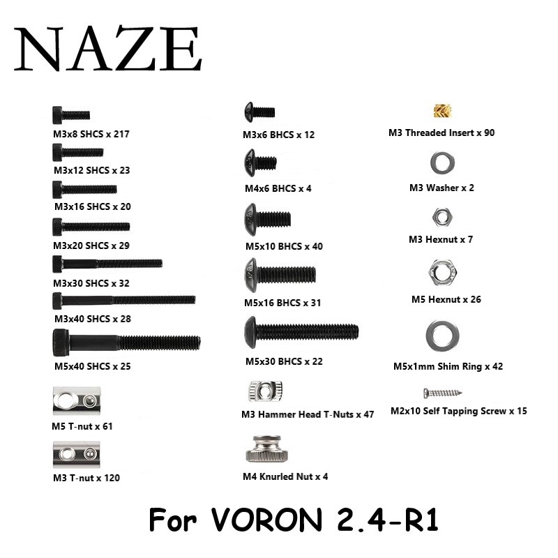 NAZE-Kit completo de tornillos - Voron 2.4 R2 Kit reseña y precio